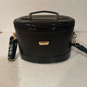 Vintage Pierre Balmain Paris Alligator Patent Leather Cosmetic Train/Makeup Case